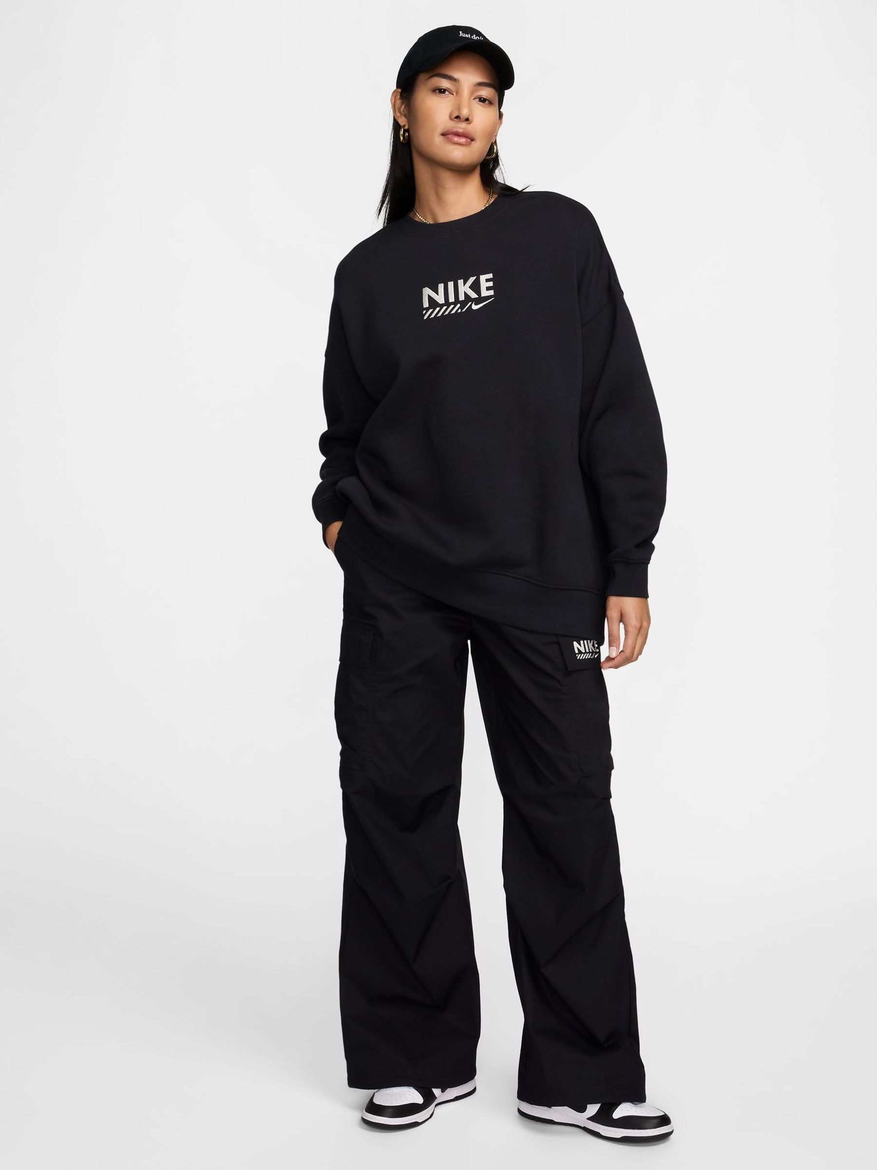 Buy Nike Black Crew Neck Logo Backprint Sweatshirt from Next