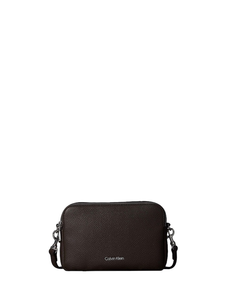 Calvin Klein Brown Logo Strap Camera Bag - Image 2 of 4 Calvin Klein Brown Logo Strap Camera Bag - Image 2 of 4
