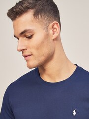 Azul marino claro - Camiseta de algodón de manga larga con logo de Polo Ralph Lauren - Imagen 3 de 6