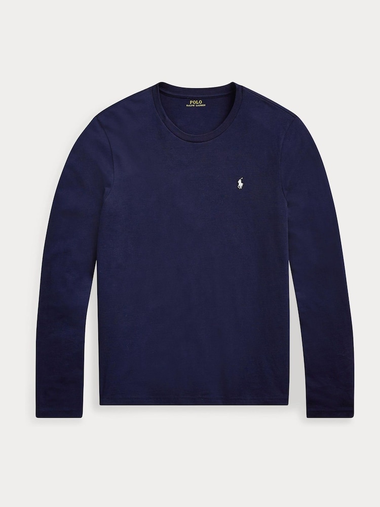 Polo Ralph Lauren Light Navy Logo Long Sleeve Cotton T-Shirt - Image 2 of 3