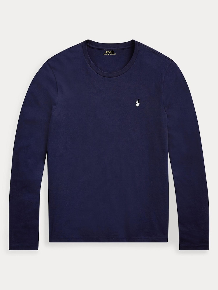 Polo Ralph Lauren Light Navy Logo Long Sleeve Cotton T-Shirt - Image 3 of 3