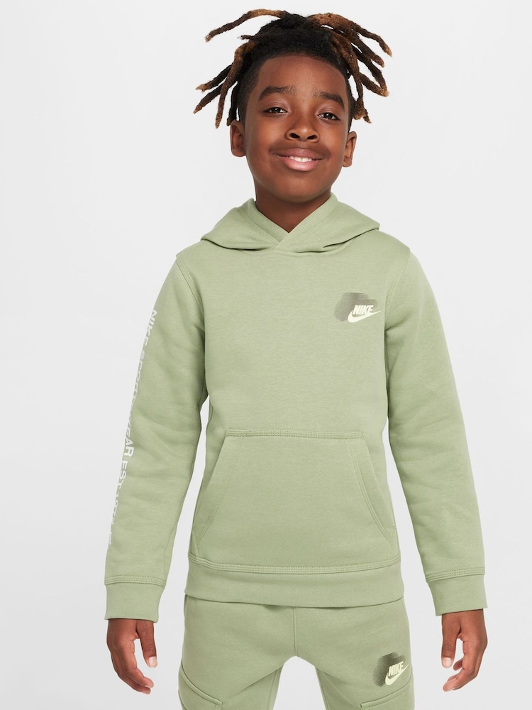 Nike Green Multi Logo Overhead Hoodie - Image 1 of 8