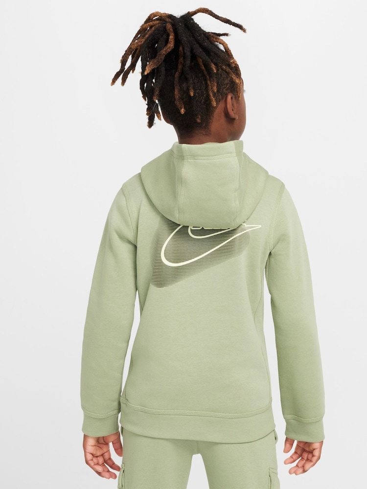Nike Green Multi Logo Overhead Hoodie - Image 2 of 8