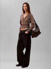Calvin Klein Brown Logo Strap Shoulder Bag - Image 1 of 3