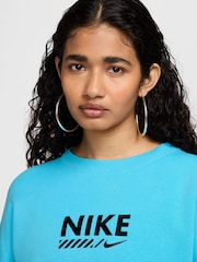 Nike Blue Crew Neck Logo Backprint Sweatshirt - Image 3 of 6