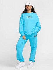 Nike Blue Crew Neck Logo Backprint Sweatshirt - Image 4 of 6