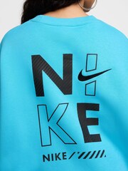 Nike Blue Crew Neck Logo Backprint Sweatshirt - Image 5 of 6