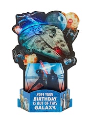 Hallmark Blue Musical & Light Up Birthday Card Star Wars Design - Image 2 of 4