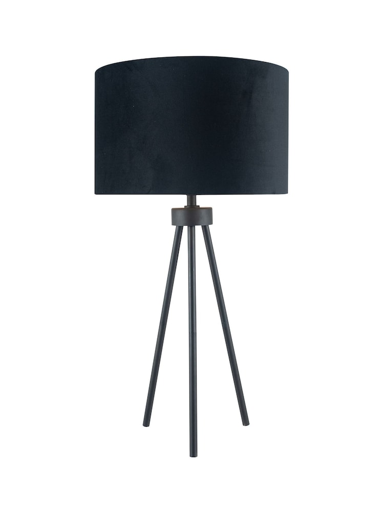 Pacific Black Houston Matt Metal Tripod Table Lamp - Image 3 of 3