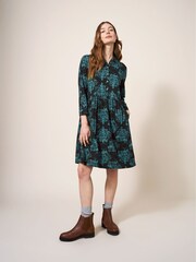White Stuff Everly Jersey Shirt Black Dress - Image 1 of 6