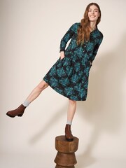 White Stuff Everly Jersey Shirt Black Dress - Image 3 of 6