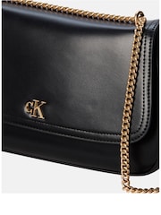 Calvin Klein Black Monogram Hardware Shoulder Bag - Image 4 of 5