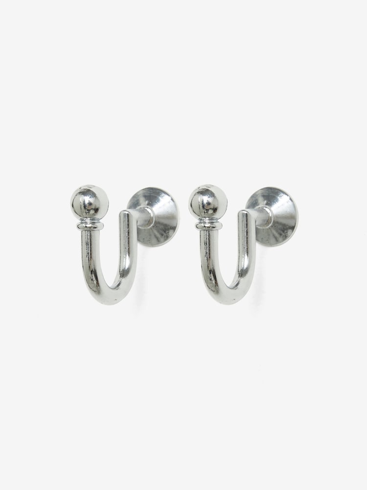 Set of 2 Chrome Curtain Tie Back Hooks - Image 1 of 4 Set of 2 Chrome Curtain Tie Back Hooks - Image 1 of 4