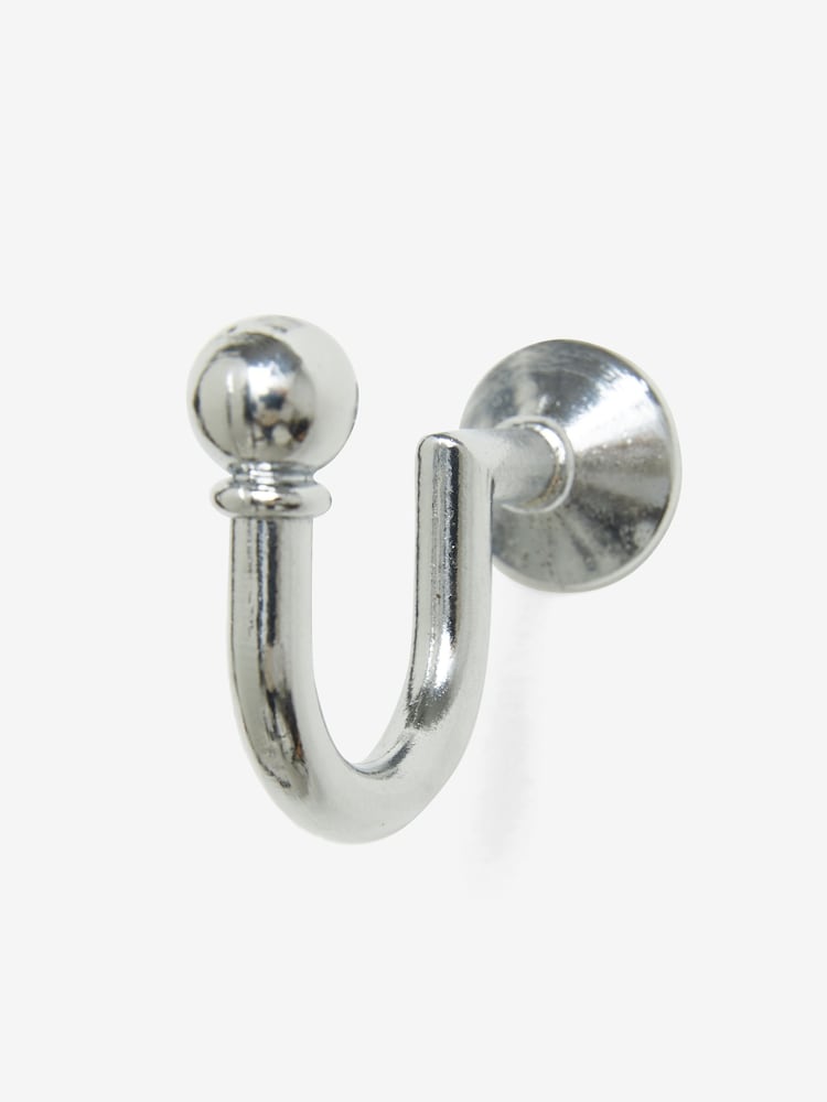 Set of 2 Chrome Curtain Tie Back Hooks - Image 2 of 4 Set of 2 Chrome Curtain Tie Back Hooks - Image 2 of 4