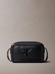 Calvin Klein Black Embossed Monogram Camera Bag - Image 2 of 5