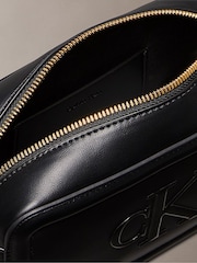 Calvin Klein Black Embossed Monogram Camera Bag - Image 4 of 5