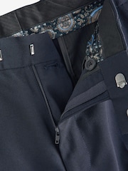 Navy Blue Slim Fit Tuxedo Suit Trousers - Image 2 of 4