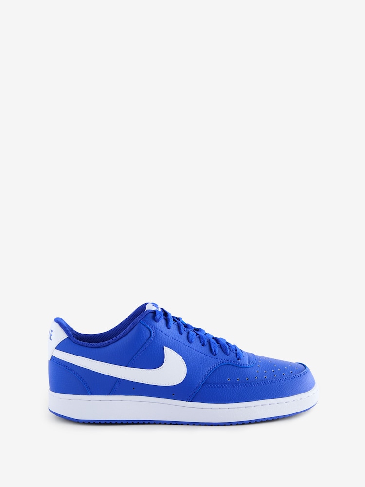 Nike Racer Blue/White Court Vision Low Trainers - Image 1 of 8
