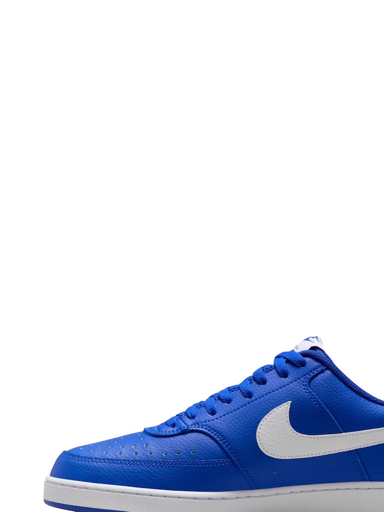 Nike Racer Blue/White Court Vision Low Trainers - Image 2 of 8