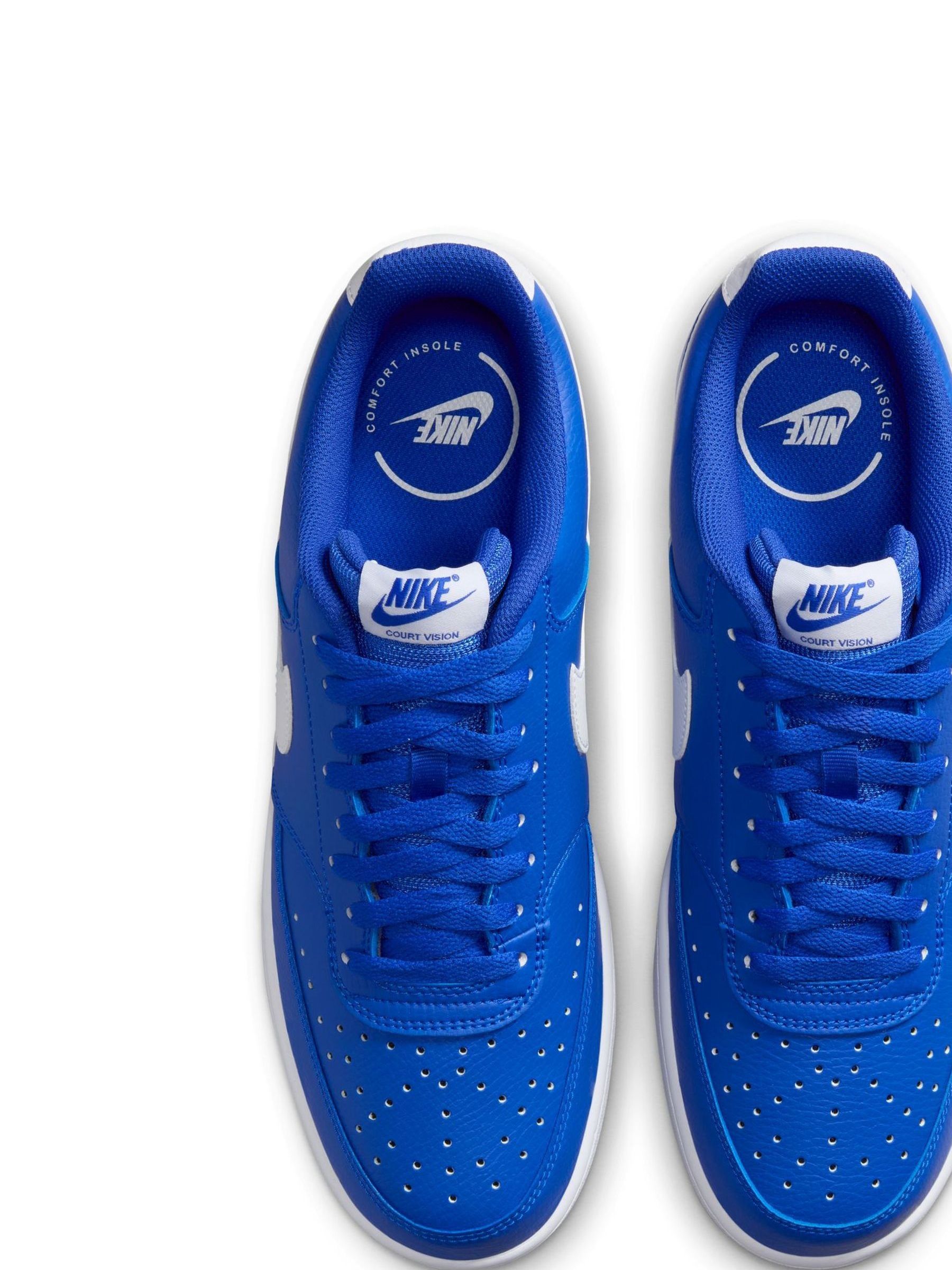 Buy Nike Racer Blue White Court Vision Low Trainers from Next Luxembourg