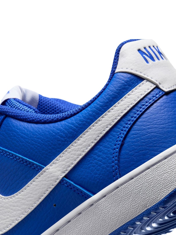 Nike Racer Blue/White Court Vision Low Trainers - Image 8 of 8