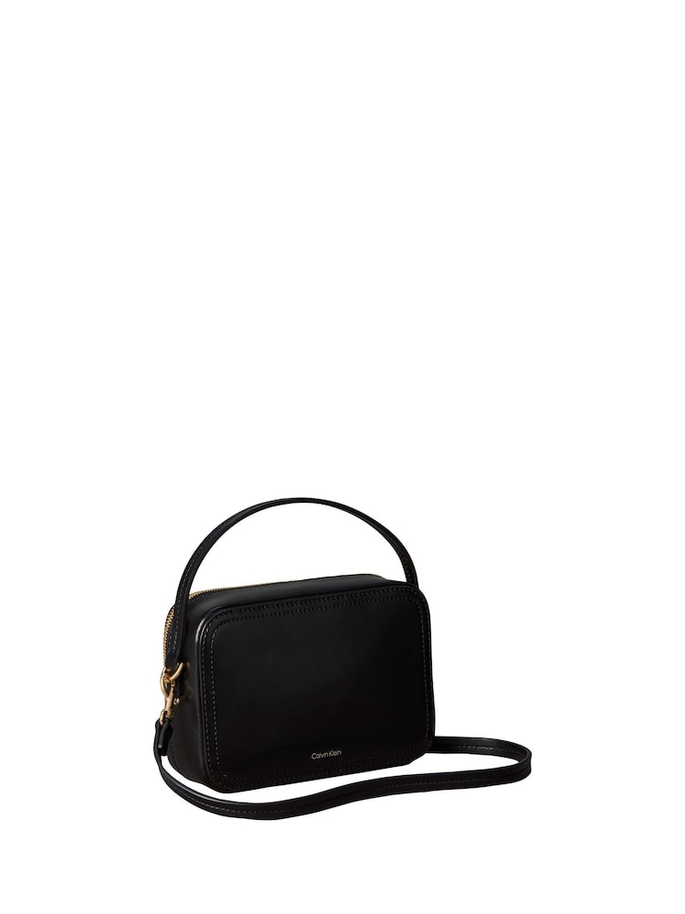 Calvin Klein Black Monogram Logo Cross-Body Camera Bag - Image 2 of 3