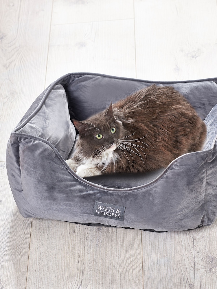 Charcoal Grey Charcoal Velvet Pet Bed - Image 4 of 4