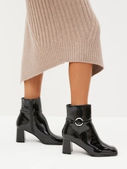 Black Forever Comfort® Square Toe Heeled Ankle Boots - Image 1 of 7