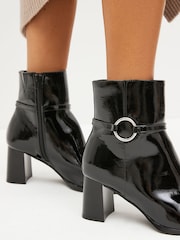 Black Forever Comfort® Square Toe Heeled Ankle Boots - Image 2 of 7