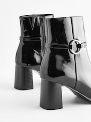 Black Forever Comfort® Square Toe Heeled Ankle Boots - Image 5 of 7