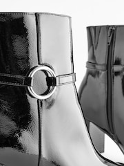 Black Forever Comfort® Square Toe Heeled Ankle Boots - Image 7 of 7