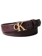 Cinturón de piel con logo de monograma de Calvin Klein - Imagen 1 de 3