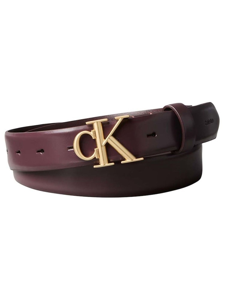 Cinturón de piel con logo de monograma de Calvin Klein - Imagen 1 de 3