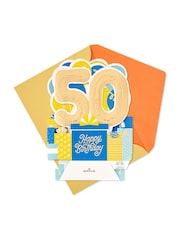 Hallmark Blue 50th Birthday Card 3D Pop-Up Paper Wonder Design - Image 3 of 4