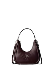 Calvin Klein Red Embossed Monogram Crescent Bag - Image 2 of 4