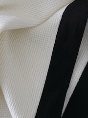 Style Sisters White Waffle 100% Cotton Throw - Image 2 of 2