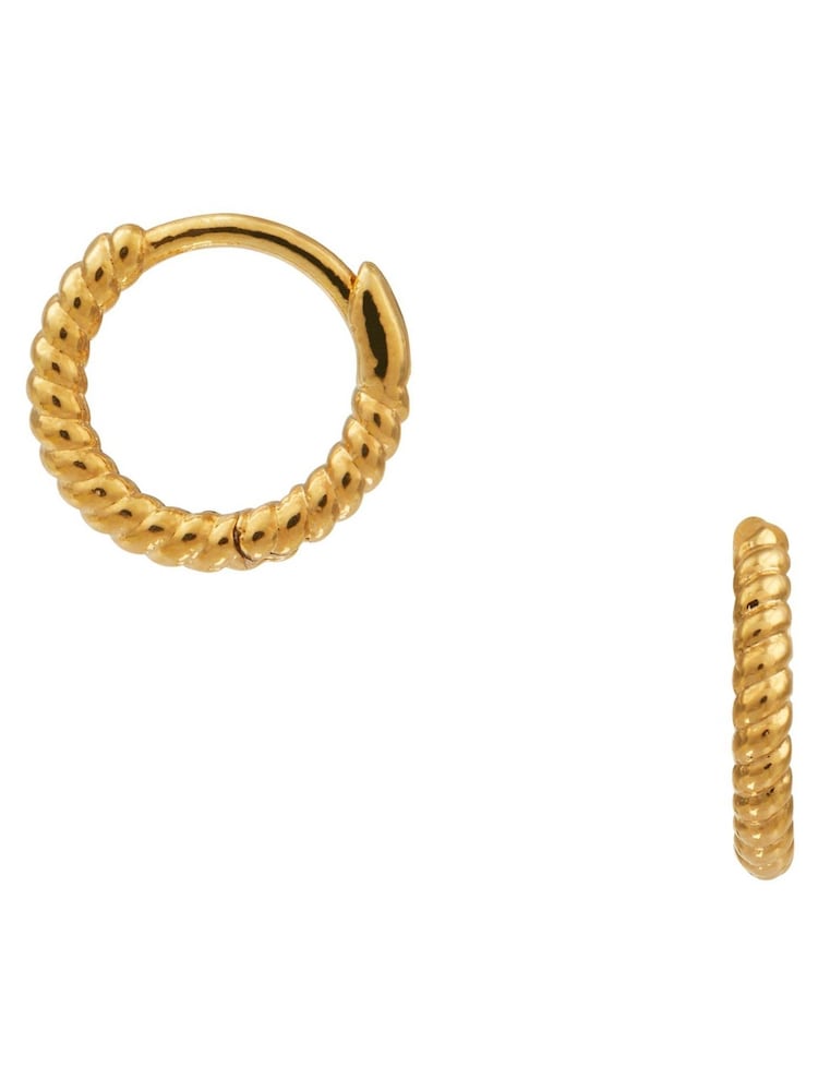 Orelia London Rope Mini Micro Hoop Earrings - Image 1 of 1