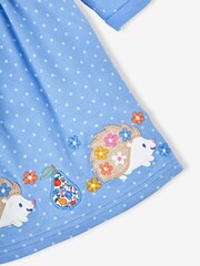 JoJo Maman Bébé Blue Hedgehog Appliqué Button Front Dress - Image 3 of 3