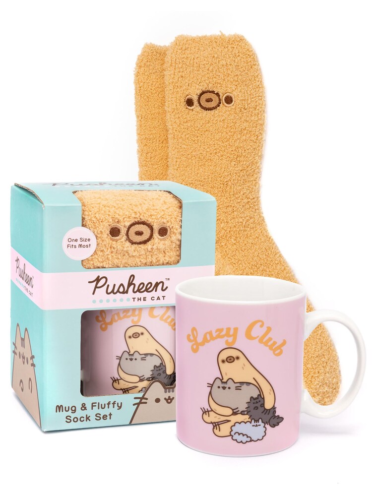 Vanilla Underground Brown Pusheen Cat Pusheen Green Mug and Sock Set - Image 1 of 5 Vanilla Underground Brown Pusheen Cat Pusheen Green Mug and Sock Set - Image 1 of 5