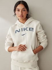 Nike Oatmeal Phoenix Fleece Standard Pullover Varsity Logo Hoodie - Image 2 of 4