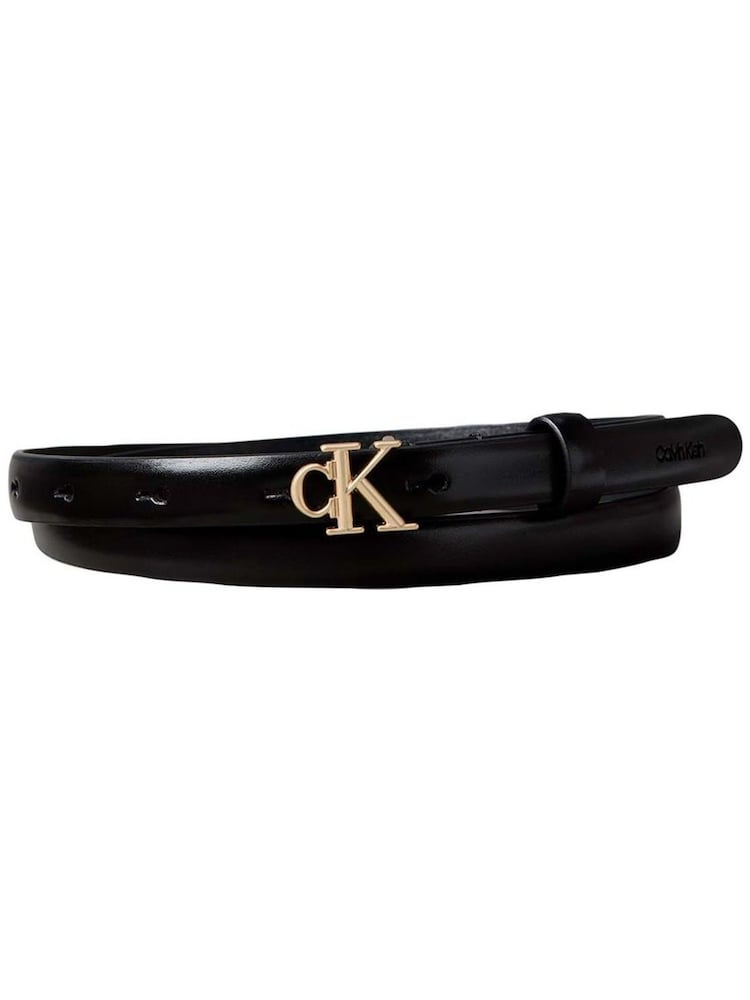 Calvin Klein Skinny Leather Monogram Logo Belt - Imagen 1 de 3