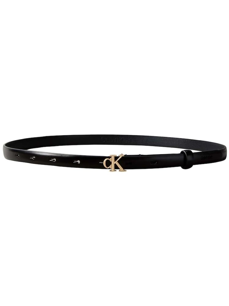 Calvin Klein Skinny Leather Monogram Logo Belt - Imagen 2 de 3