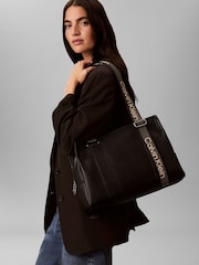 Calvin Klein Black Logo Strap Tote Bag - Image 1 of 4