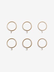 Gold 28mm Diameter Metal Curtain Pole Rings 6 Pack - Image 2 of 2