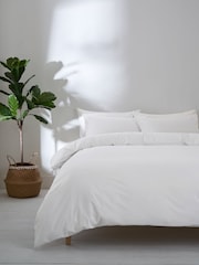 White Non Iron Simply Soft Microfibre Duvet Cover and Pillowcase Set - Image 1 of 4