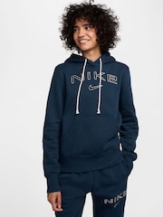 Nike Navy Phoenix Fleece Standard Pullover Varsity Logo Hoodie - Image 1 of 10