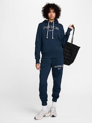 Nike Navy Phoenix Fleece Standard Pullover Varsity Logo Hoodie - Image 3 of 10