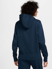 Nike Navy Phoenix Fleece Standard Pullover Varsity Logo Hoodie - Image 5 of 10