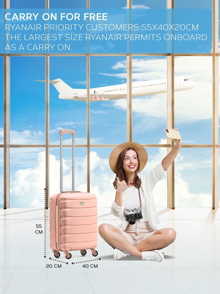Flight Knight 55x40x20cm Ryanair Priority 4 Wheel ABS Hard Case Cabin Carry On Hand Luggage - Image 2 of 7