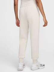 Nike Cream Phoenix Fleece Mid-Rise Logo Joggers - Image 1 of 9